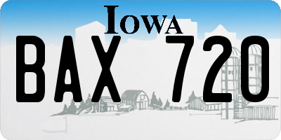 IA license plate BAX720