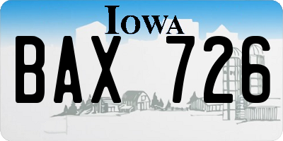 IA license plate BAX726