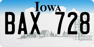 IA license plate BAX728