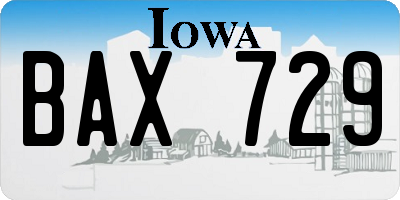 IA license plate BAX729