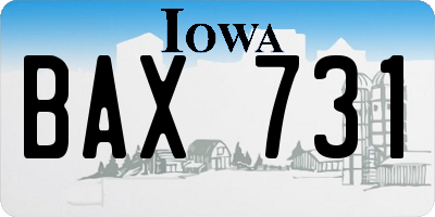 IA license plate BAX731