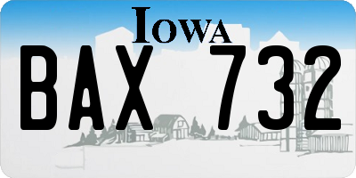 IA license plate BAX732