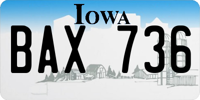 IA license plate BAX736