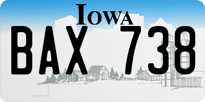 IA license plate BAX738