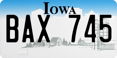 IA license plate BAX745