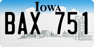 IA license plate BAX751