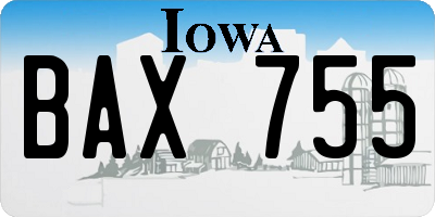 IA license plate BAX755