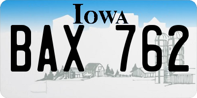 IA license plate BAX762