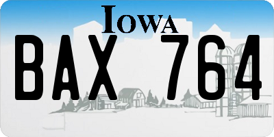 IA license plate BAX764