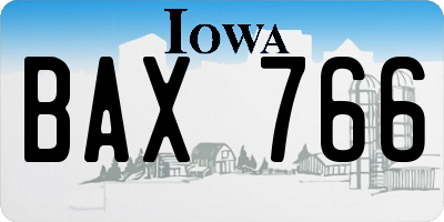 IA license plate BAX766