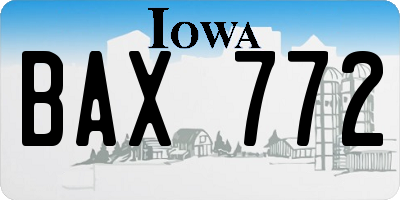 IA license plate BAX772