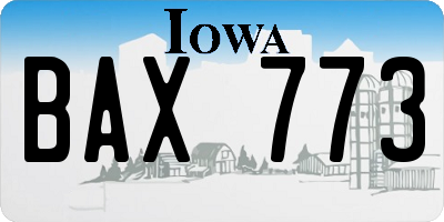 IA license plate BAX773