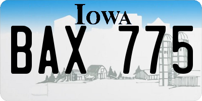 IA license plate BAX775