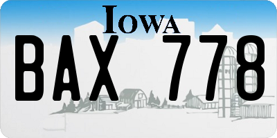 IA license plate BAX778
