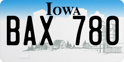 IA license plate BAX780