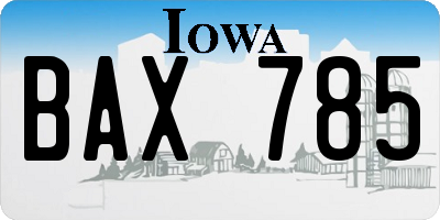 IA license plate BAX785