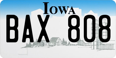 IA license plate BAX808