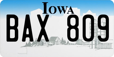 IA license plate BAX809