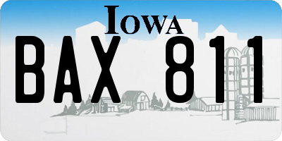 IA license plate BAX811