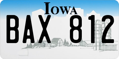 IA license plate BAX812