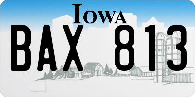 IA license plate BAX813