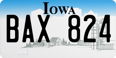 IA license plate BAX824