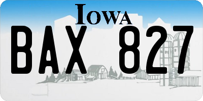 IA license plate BAX827