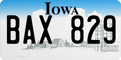 IA license plate BAX829