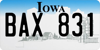 IA license plate BAX831