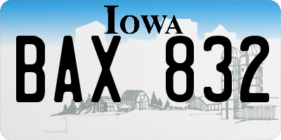IA license plate BAX832