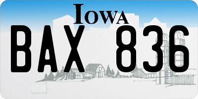 IA license plate BAX836