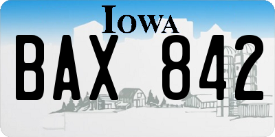 IA license plate BAX842