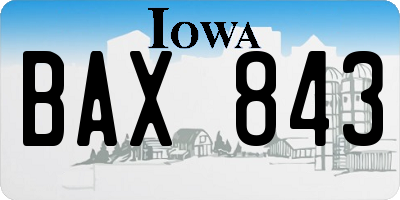 IA license plate BAX843