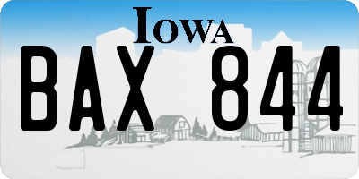 IA license plate BAX844