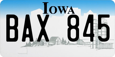 IA license plate BAX845