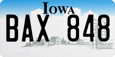 IA license plate BAX848