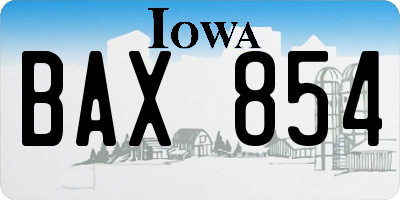 IA license plate BAX854