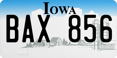 IA license plate BAX856