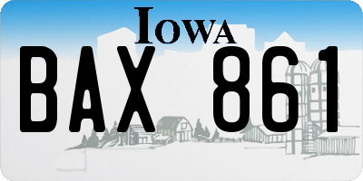 IA license plate BAX861