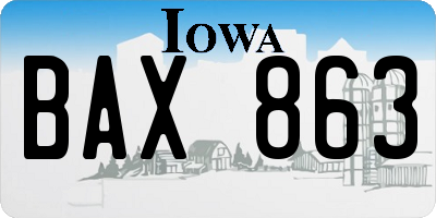 IA license plate BAX863