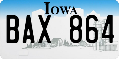 IA license plate BAX864