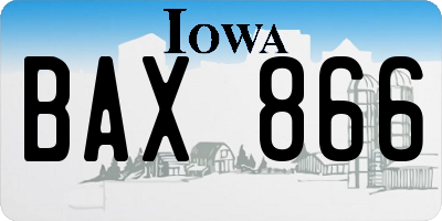 IA license plate BAX866