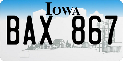 IA license plate BAX867