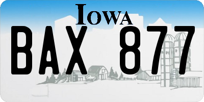 IA license plate BAX877
