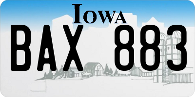 IA license plate BAX883