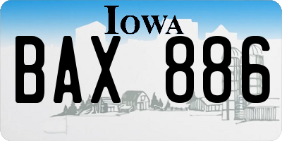 IA license plate BAX886