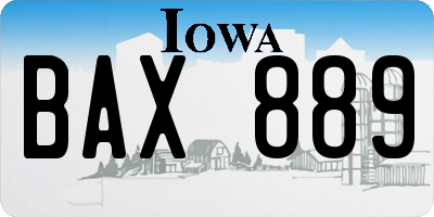 IA license plate BAX889