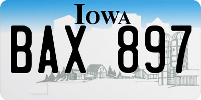 IA license plate BAX897