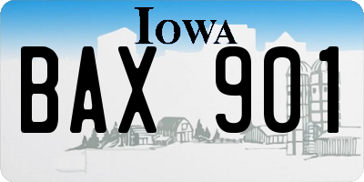 IA license plate BAX901