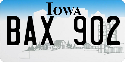 IA license plate BAX902